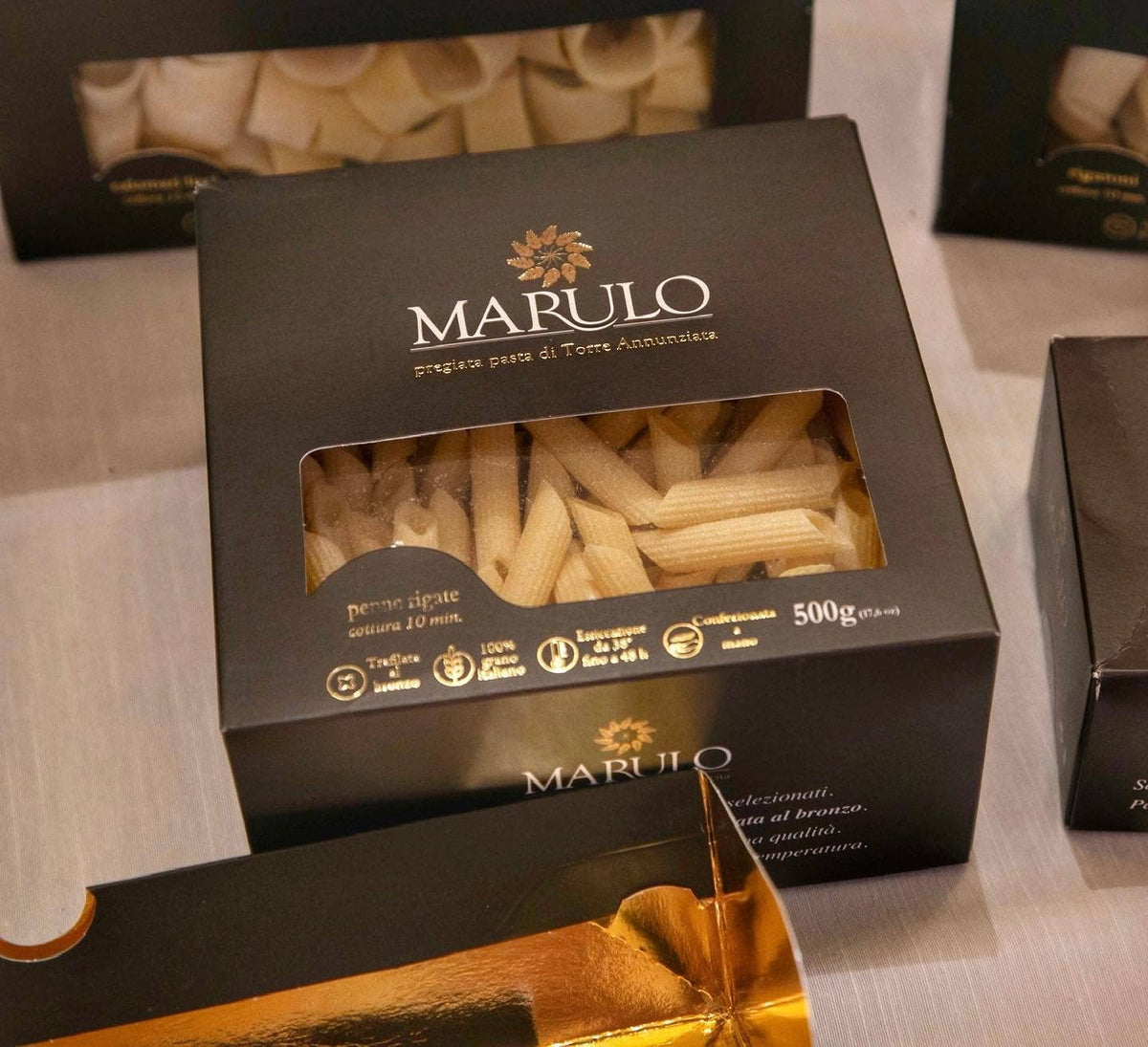 Marulo Penne Rigate Homemade Artisan Pasta: 1 lb (500 g)
