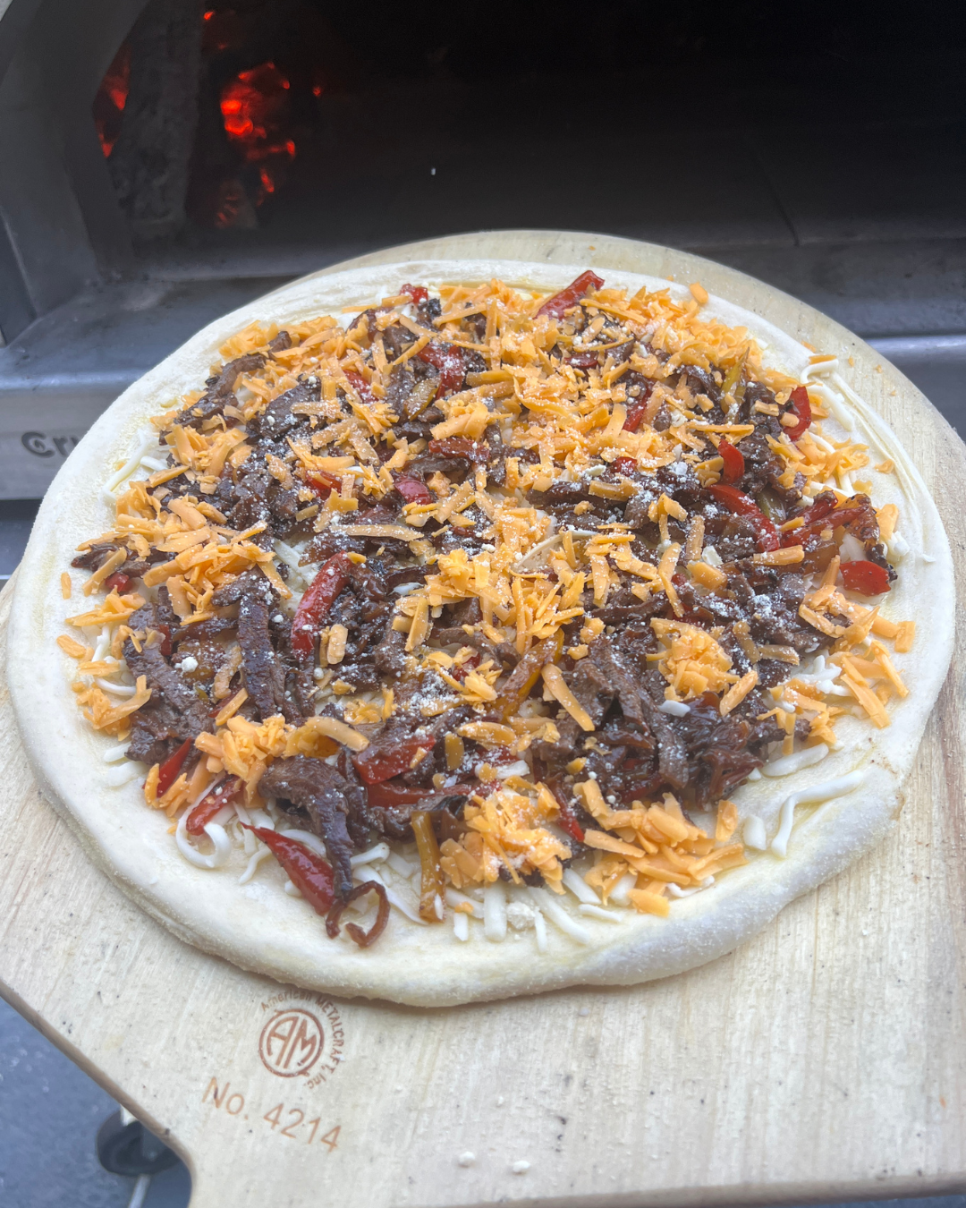 Baked By Small Batch Pizza RHN Beef Philly Cheesesteak