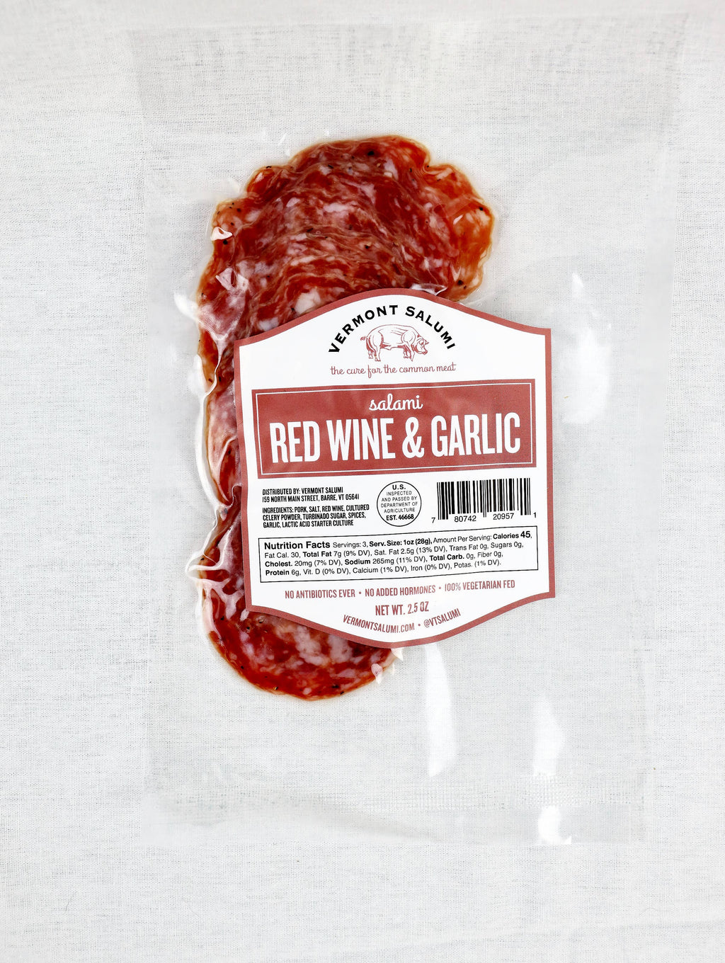 Vermont Salumi - Red Wine & Garlic Sliced Salami