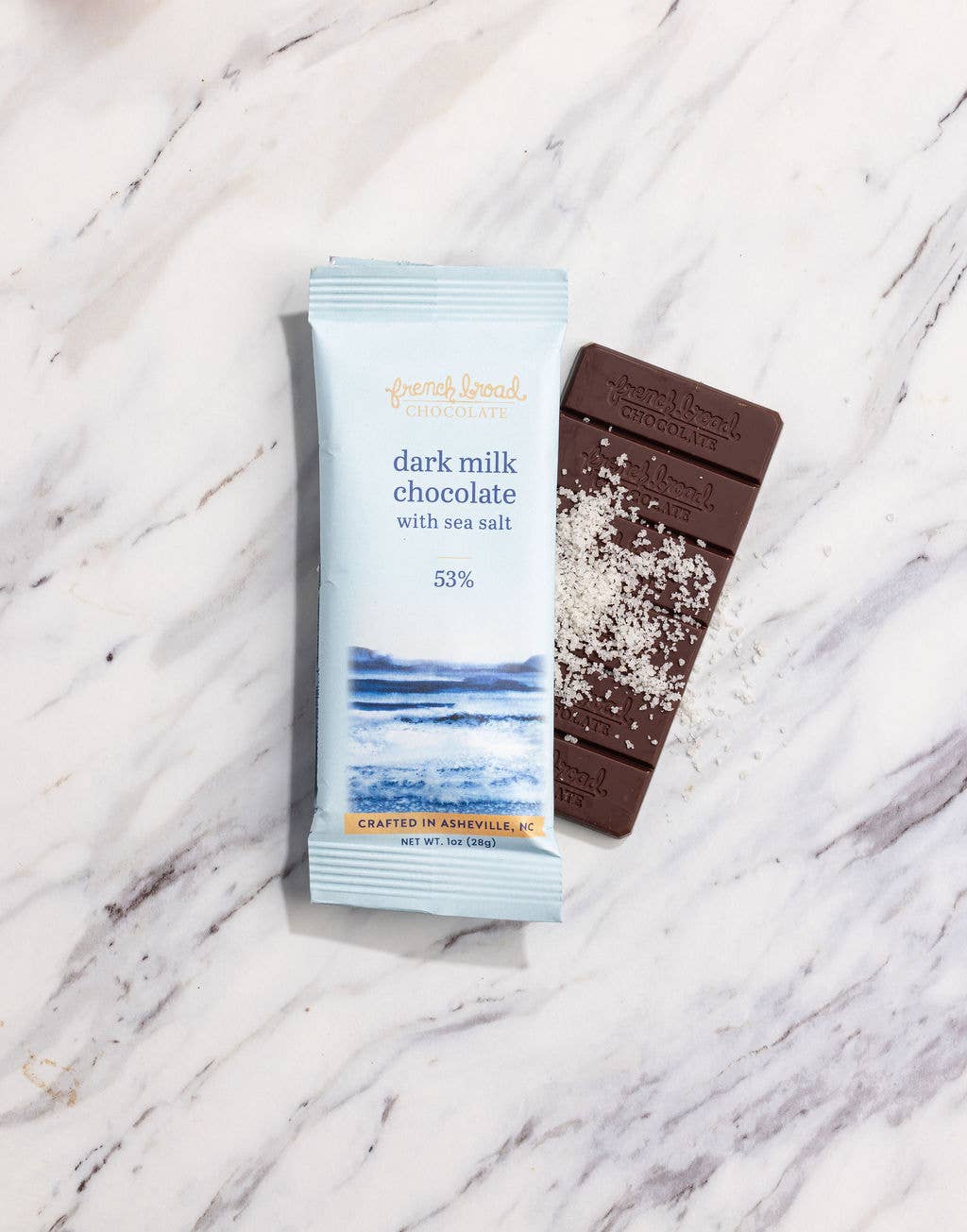 French Broad Chocolate - Dark Milk with Sea Salt Chocolate 53% - 28g