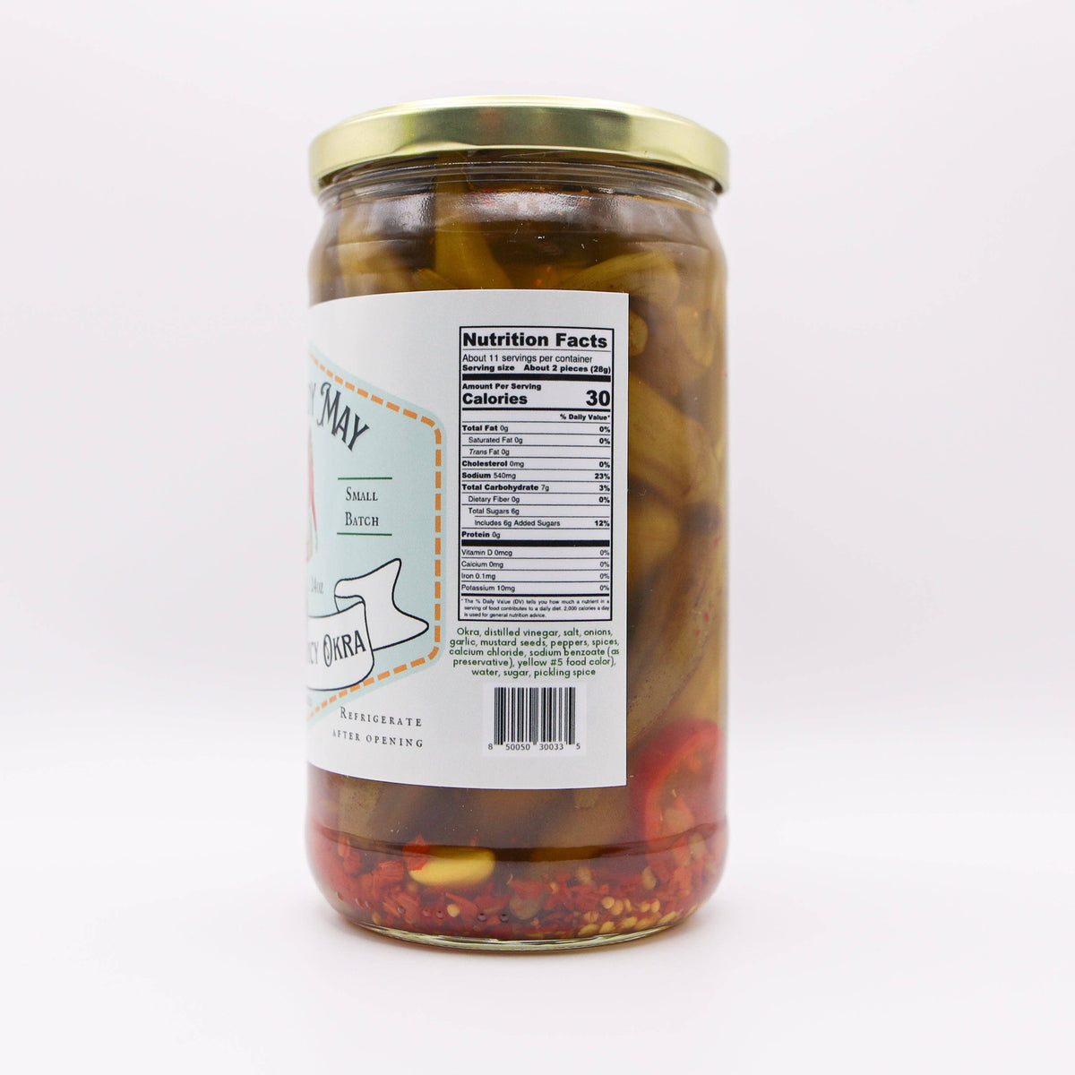 May's Market @ TLM - Sweet & Spicy Pickled Okra - Southern Style | Small Batch Restaurant Made | Lady May - 24oz