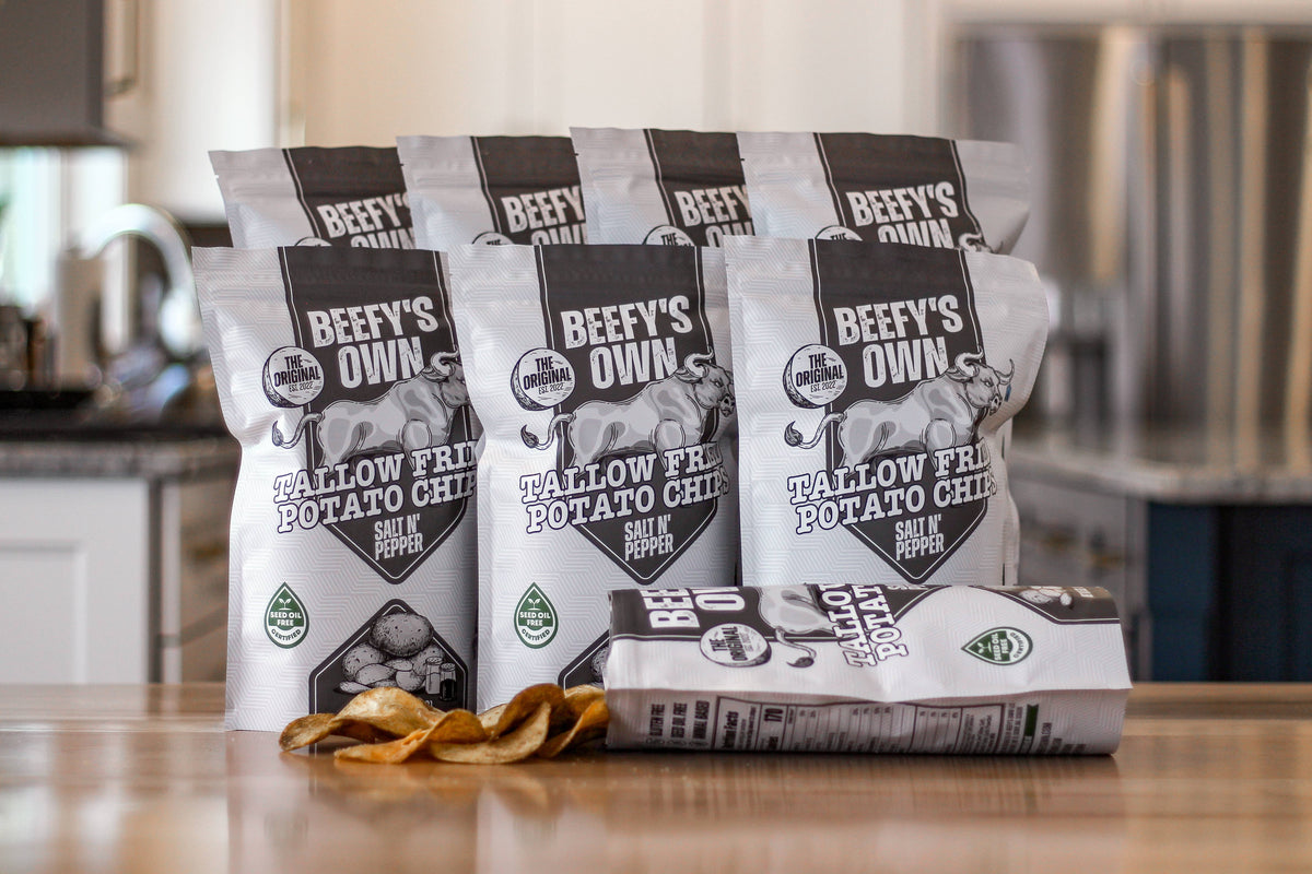 Salt N' Pepper Tallow Potato Chips-Beefy's Own -