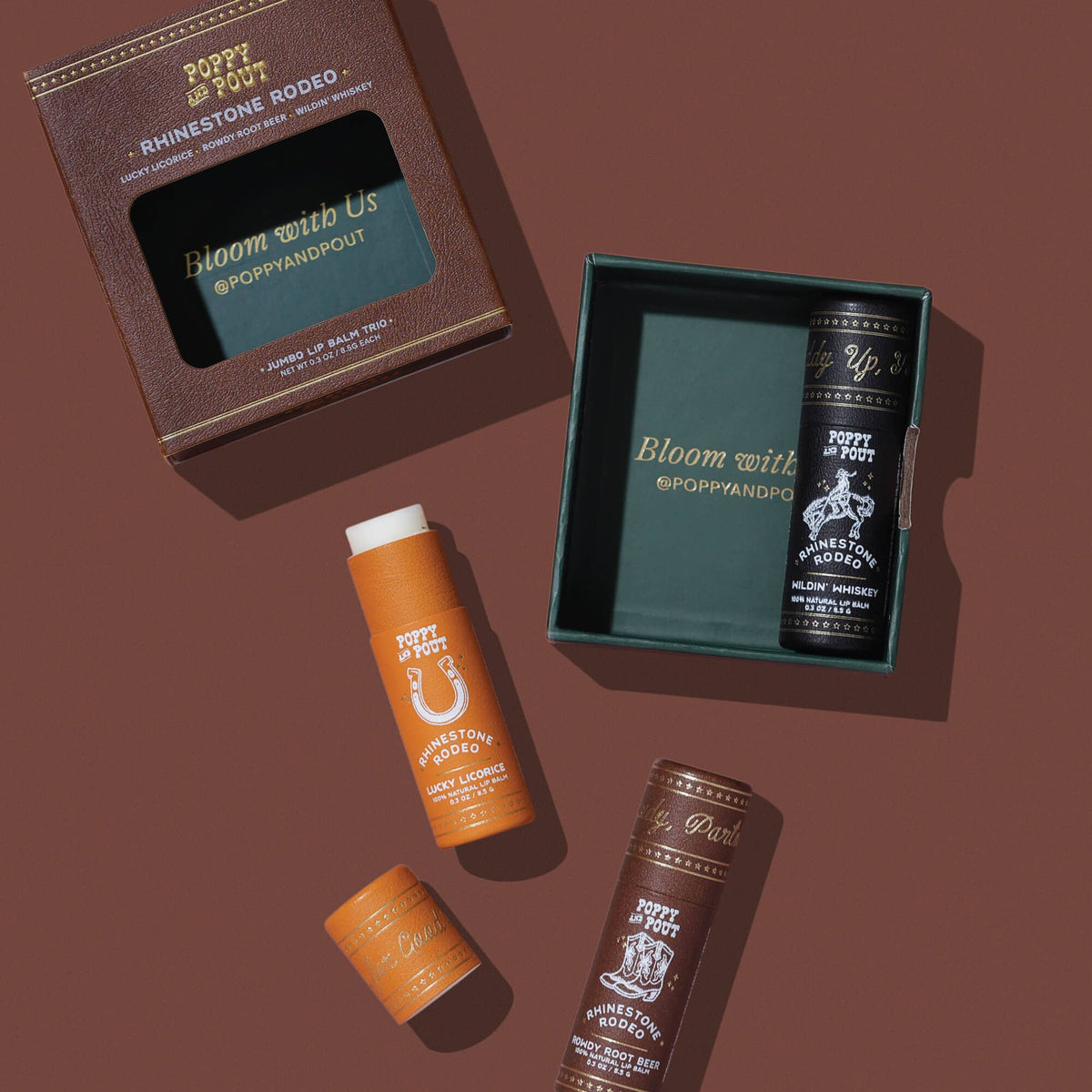 Poppy & Pout - Gift Set, Lip Balm Trio, Rhinestone Rodeo