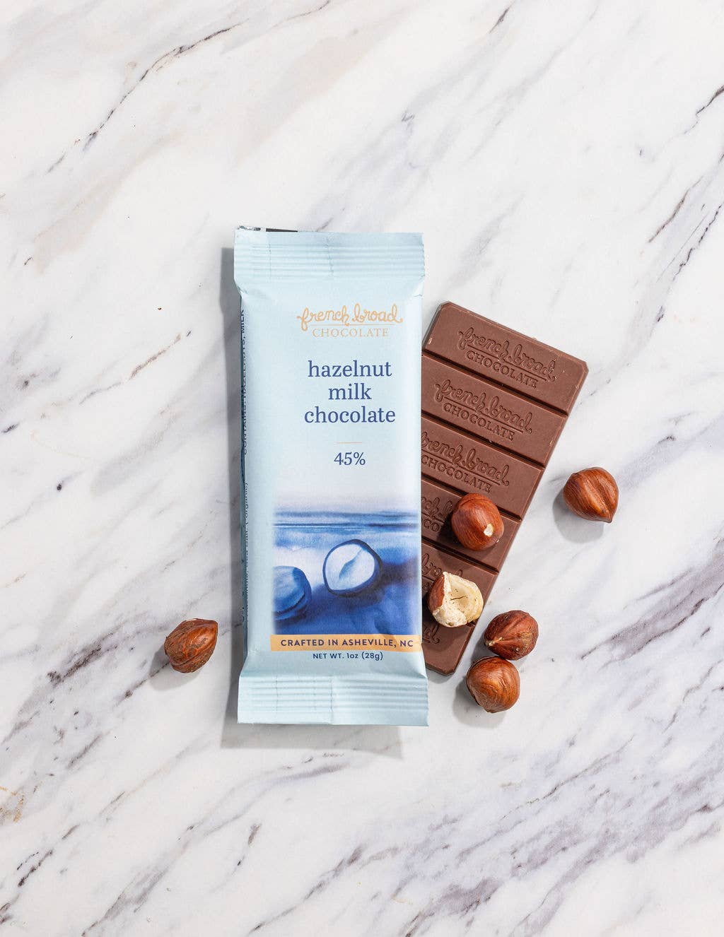 French Broad Chocolate - Hazelnut Milk Chocolate 45% - 28g