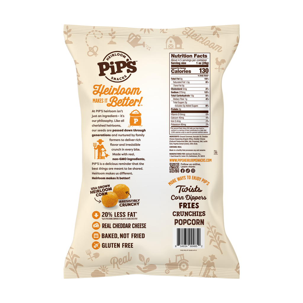 Pip's Heirloom Snacks - Cheddar Cheese Balls, 4.5oz