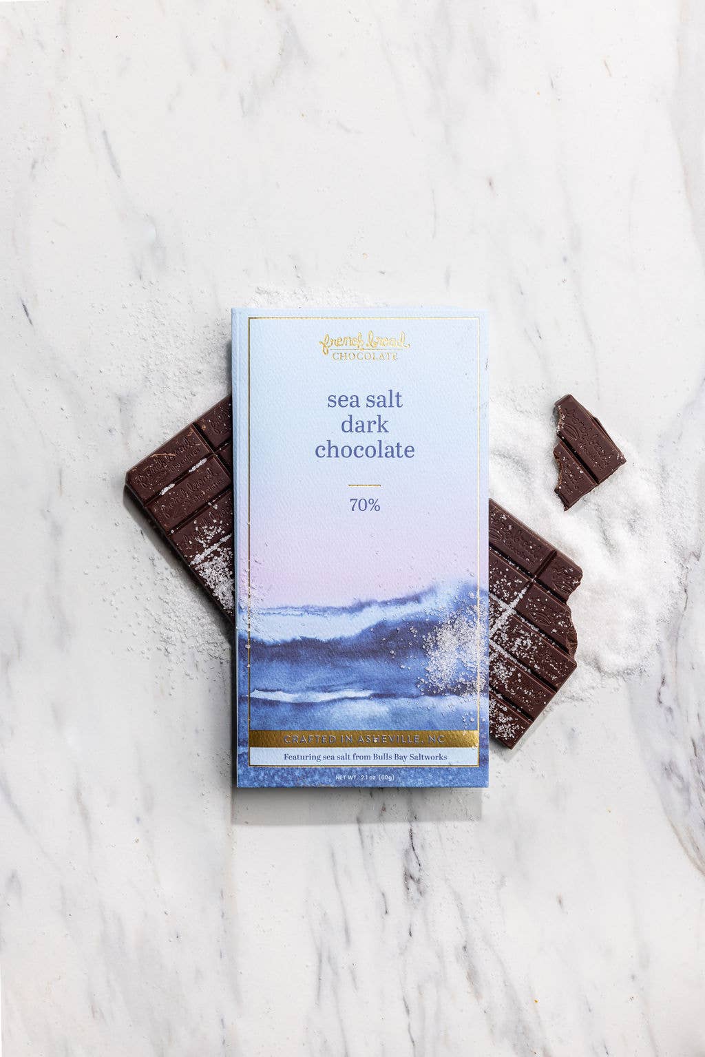 French Broad Chocolate - Sea Salt Chocolate Bar 70% - 60g