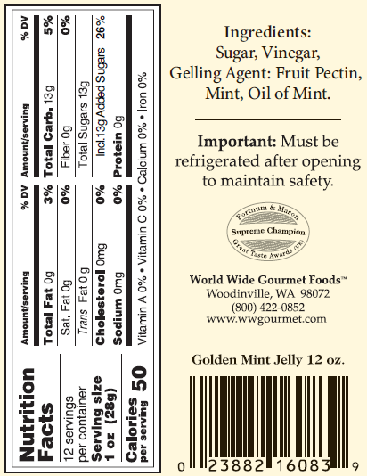World Wide Gourmet Foods, Inc. - Golden Mint Jelly