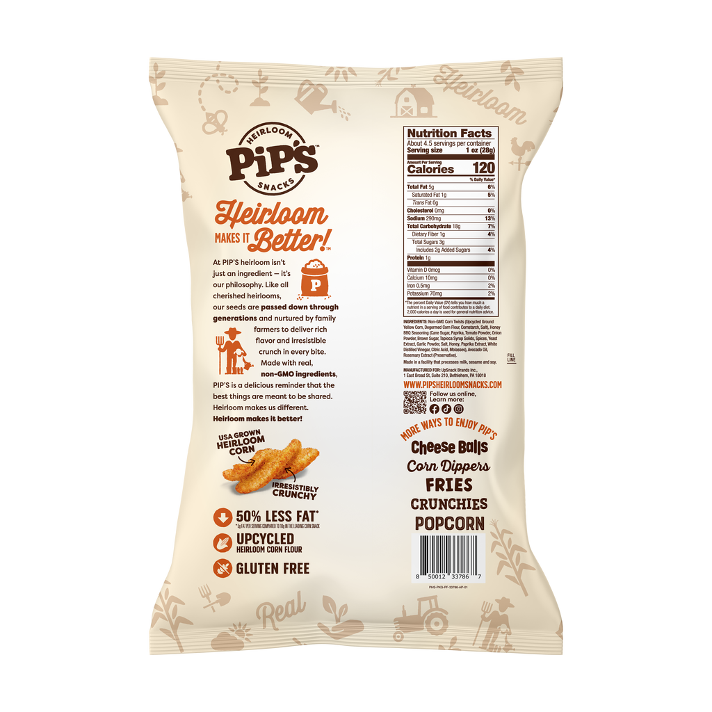 Pip's Heirloom Snacks - Honey BBQ Twists 4.5 Oz