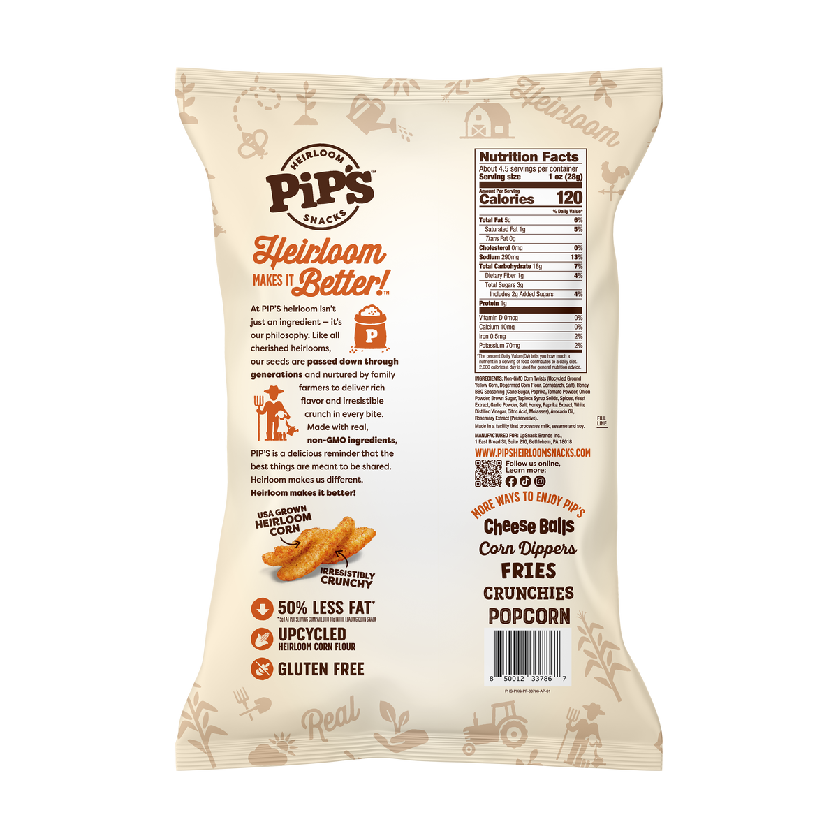 Pip's Heirloom Snacks - Honey BBQ Twists 4.5 Oz