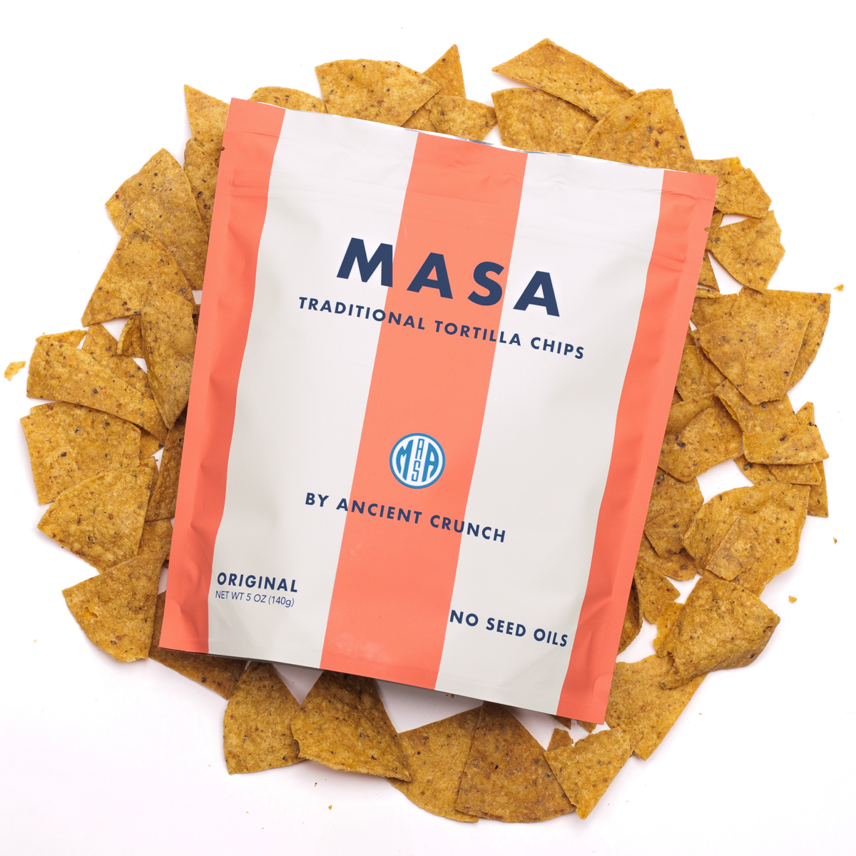 MASA Traditional Tortilla Chips, 5oz Bag - Ancient Crunch