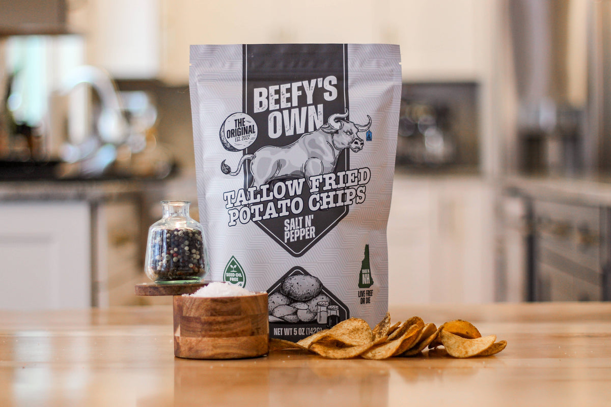 Salt N' Pepper Tallow Potato Chips-Beefy's Own -
