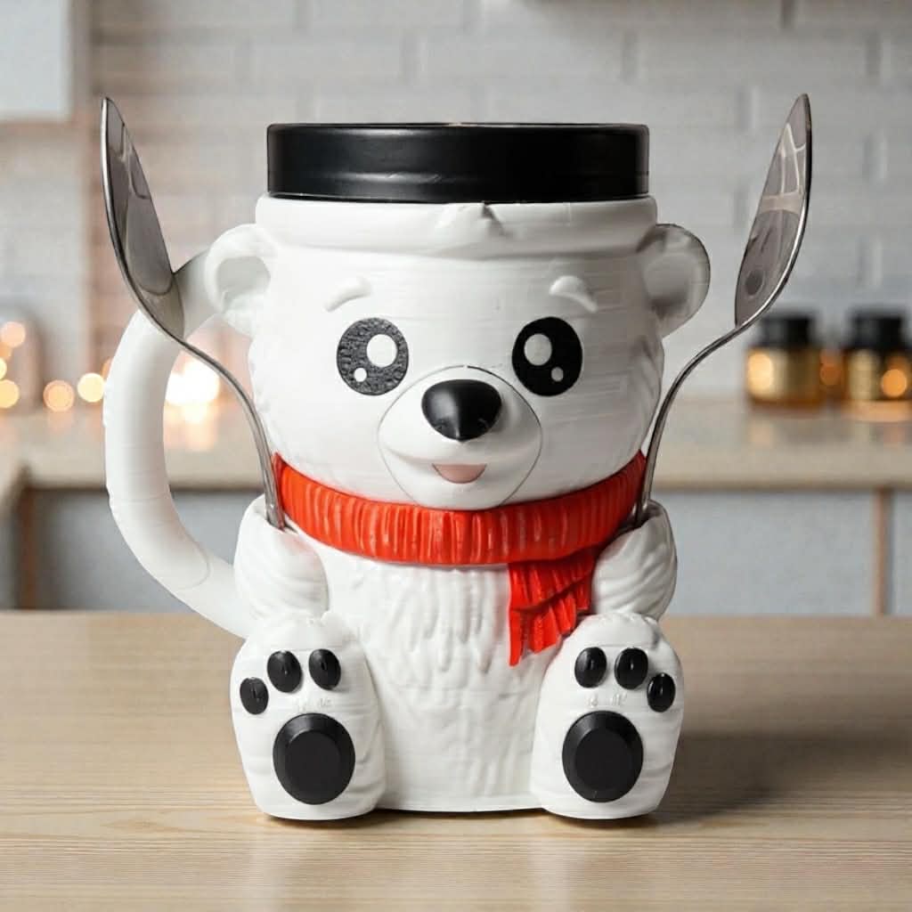 Polar Bear Ice Cream Pint Holder-  Loops And Layers