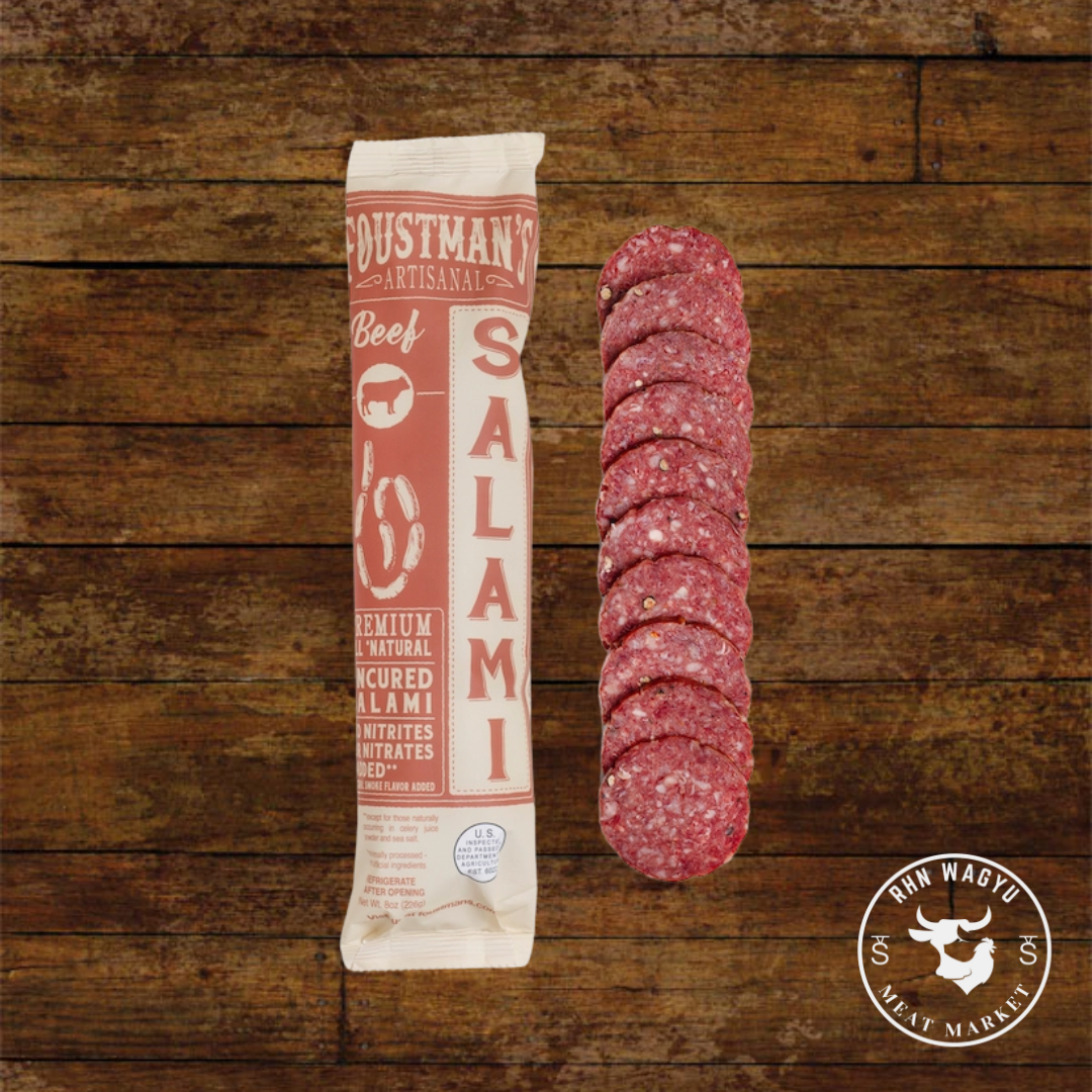 BEEF SALAMI | FOUSTMAN'S ALL-NATURAL UNCURED SALAMI - 8oz