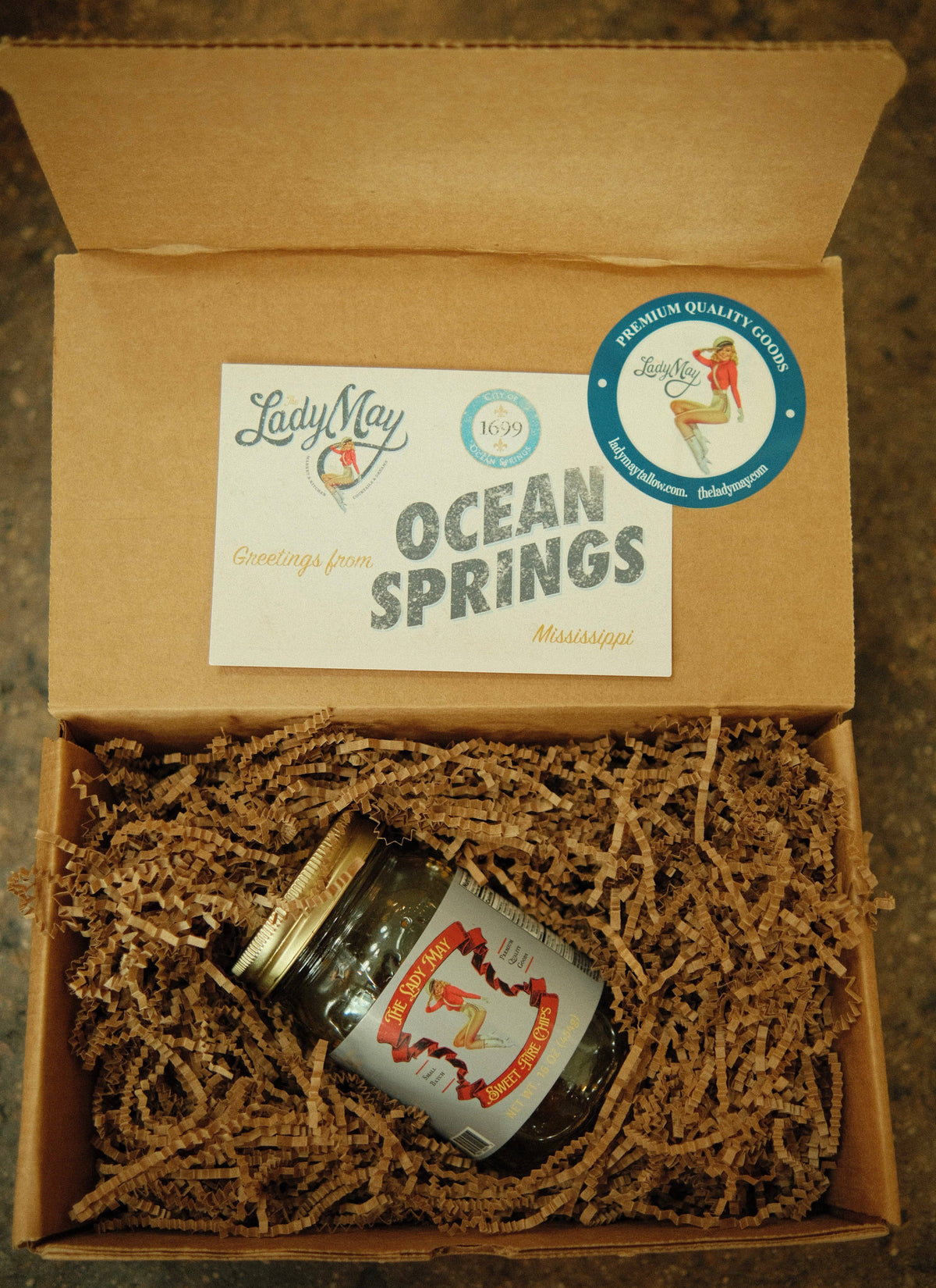 May's Market @ TLM - Sweet Fire Pickle Slices - Sweet & Spicy Chips | Small Batch Restaurant Made | Lady May - 16oz