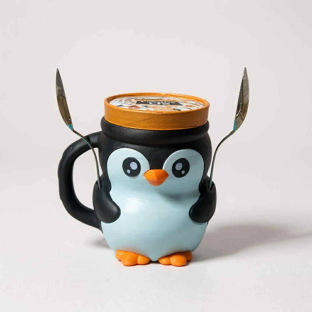 Penguin Ice Cream Pint Holder -  Loops And Layers