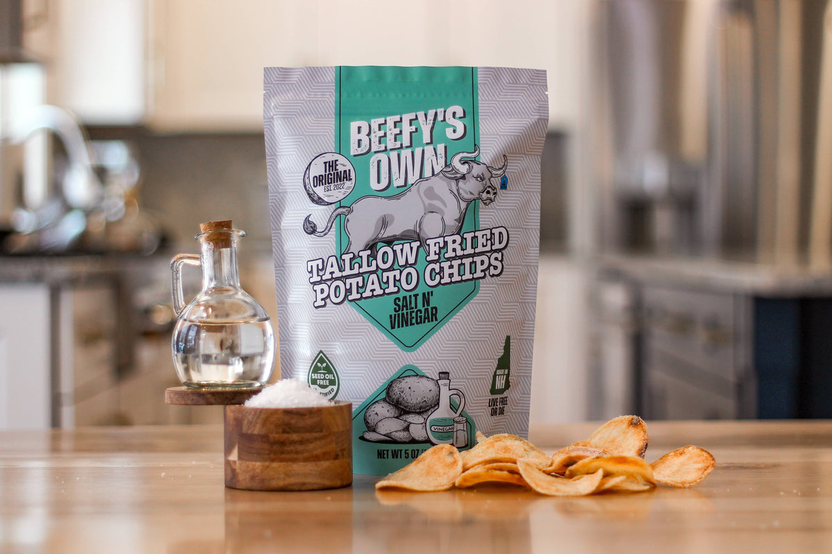 Salt N' Vinegar Tallow Potato Chips-Beefy's Own
