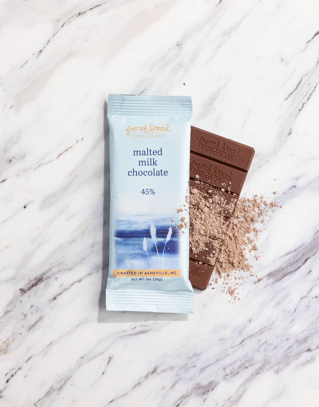 French Broad Chocolate - Malted Milk Chocolate Bar 45% - 28g