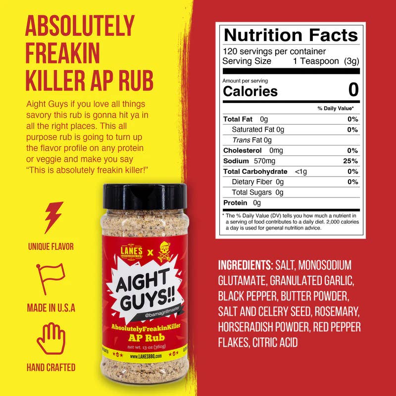 Lane's BBQ - Bama's AbsolutelyFreakinKiller AP BBQ Rub