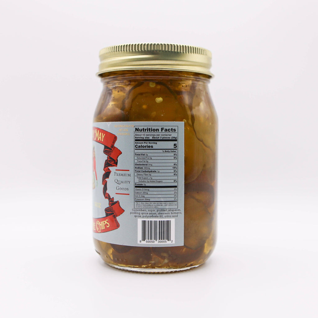 May's Market @ TLM - Sweet Fire Pickle Slices - Sweet & Spicy Chips | Small Batch Restaurant Made | Lady May - 16oz