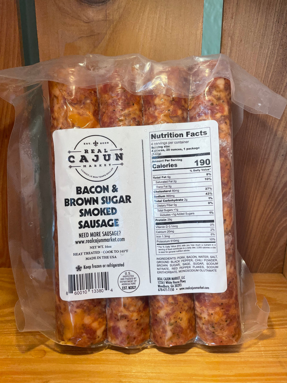 Real Cajun-Bacon & Brown Sugar Smoked Sausage