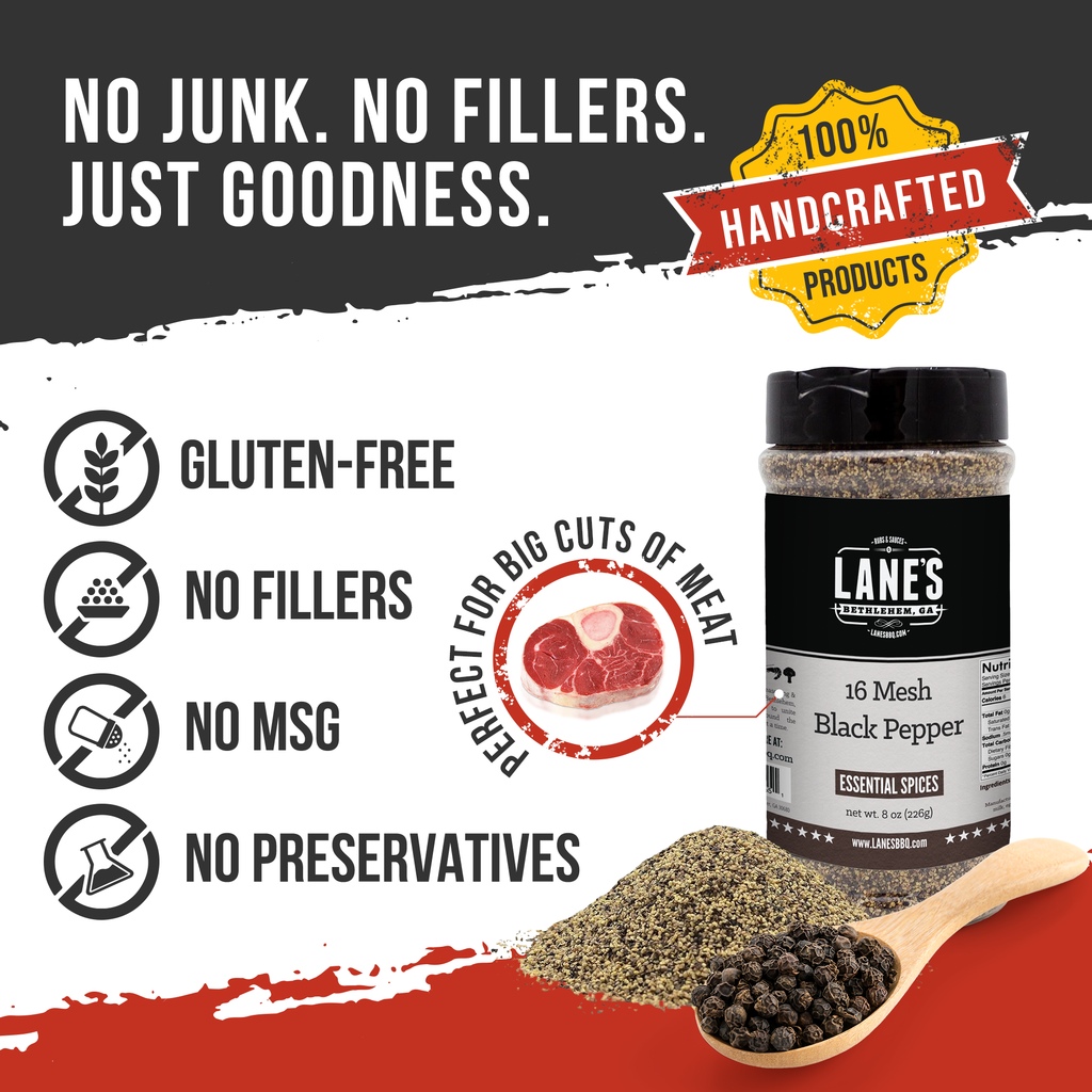 Lane's BBQ Premium 16 Mesh Black Pepper/Peppercorns