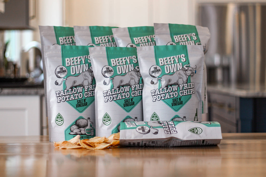 Salt N' Vinegar Tallow Potato Chips-Beefy's Own