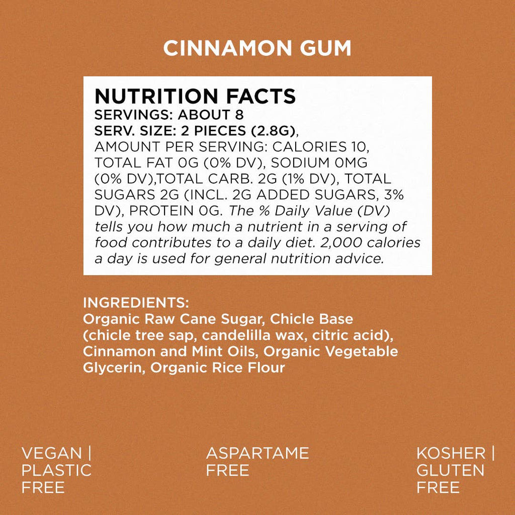 Simply Gum - Cinnamon Chewing Gum - Natural + Plastic-Free